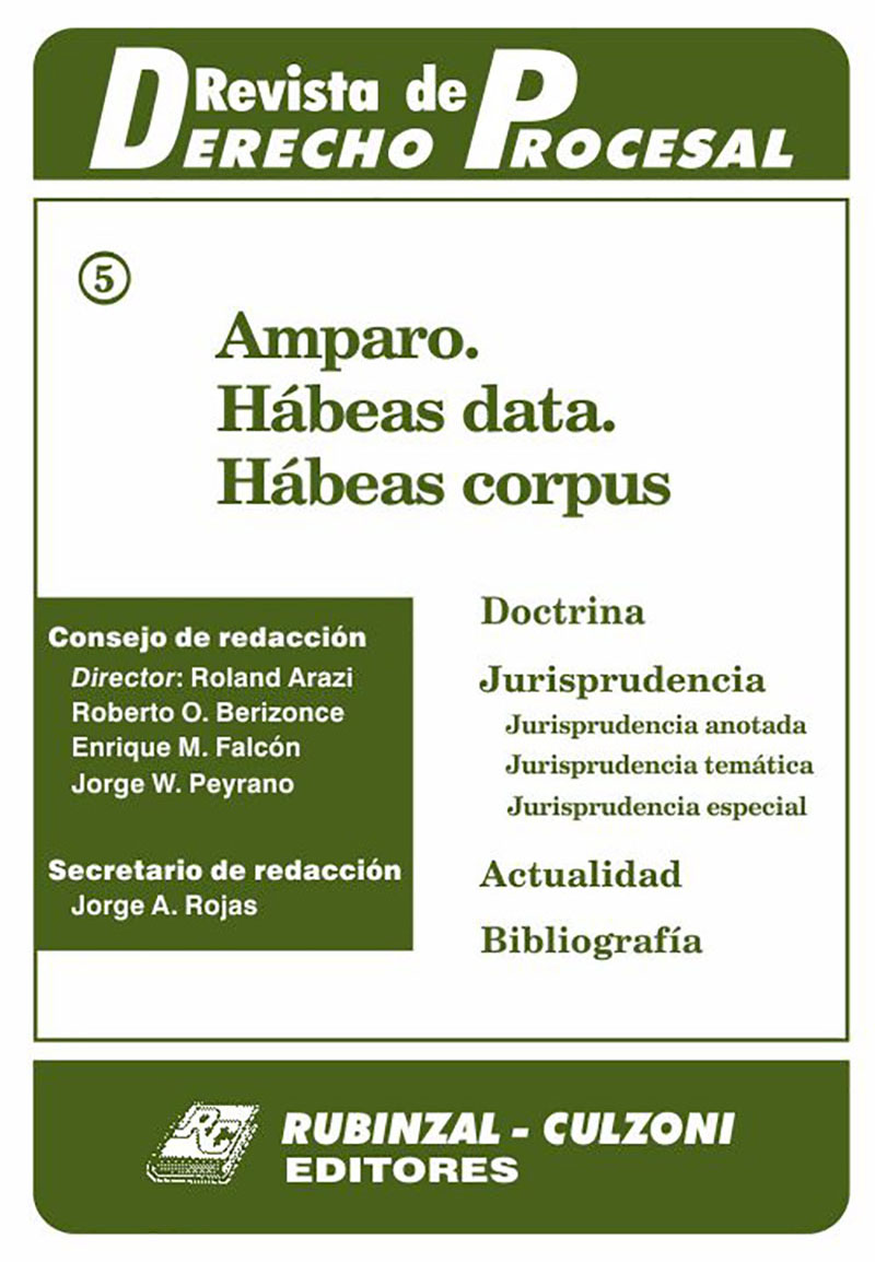  - Amparo. Hábeas data. Hábeas corpus - II. [2000-5]