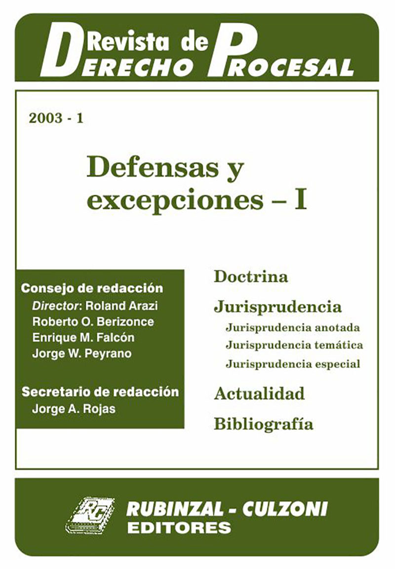  - Defensas y excepciones - I. [2003-1]