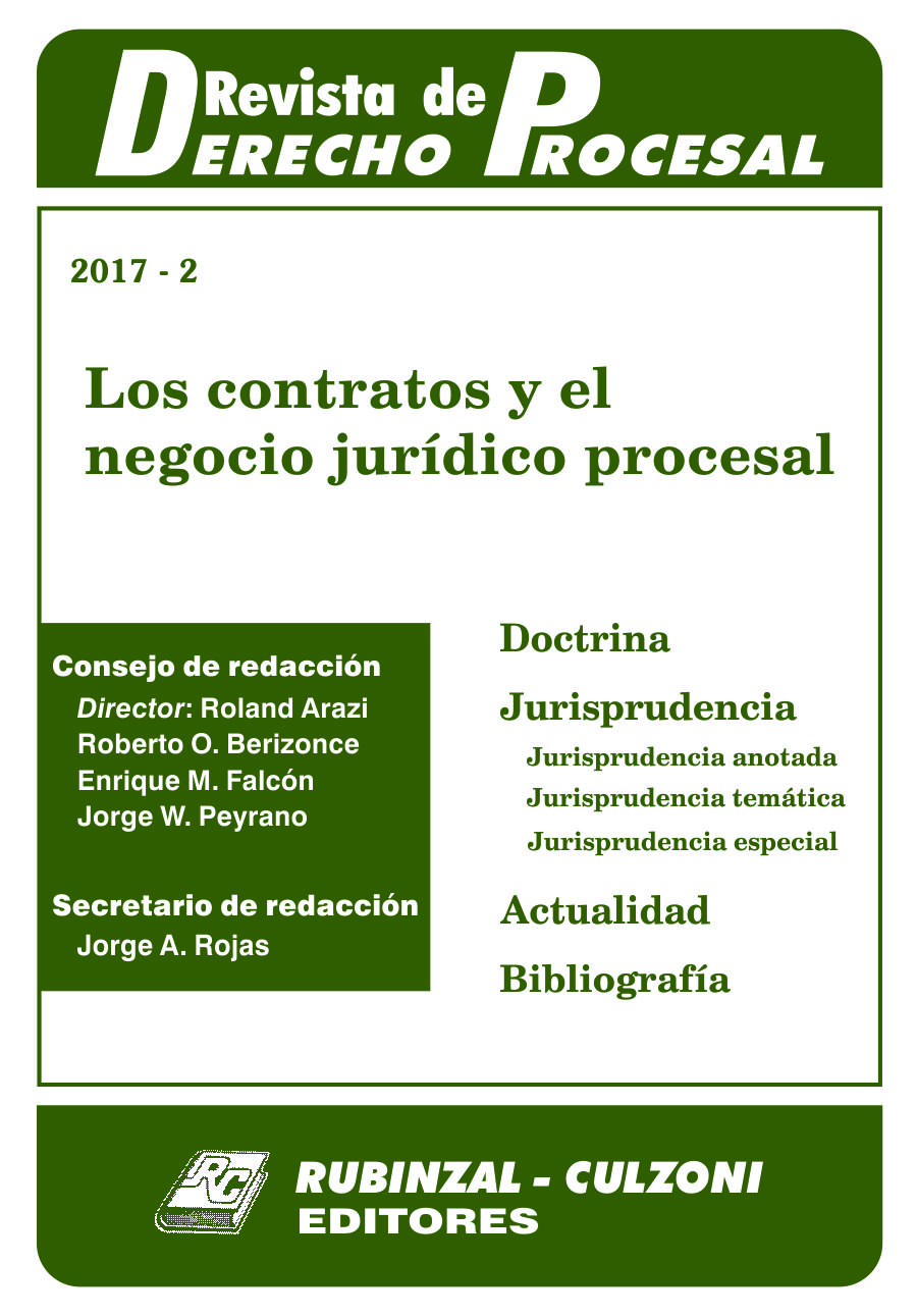 - Los contratos y el negocio jurídico procesal [2017-2]