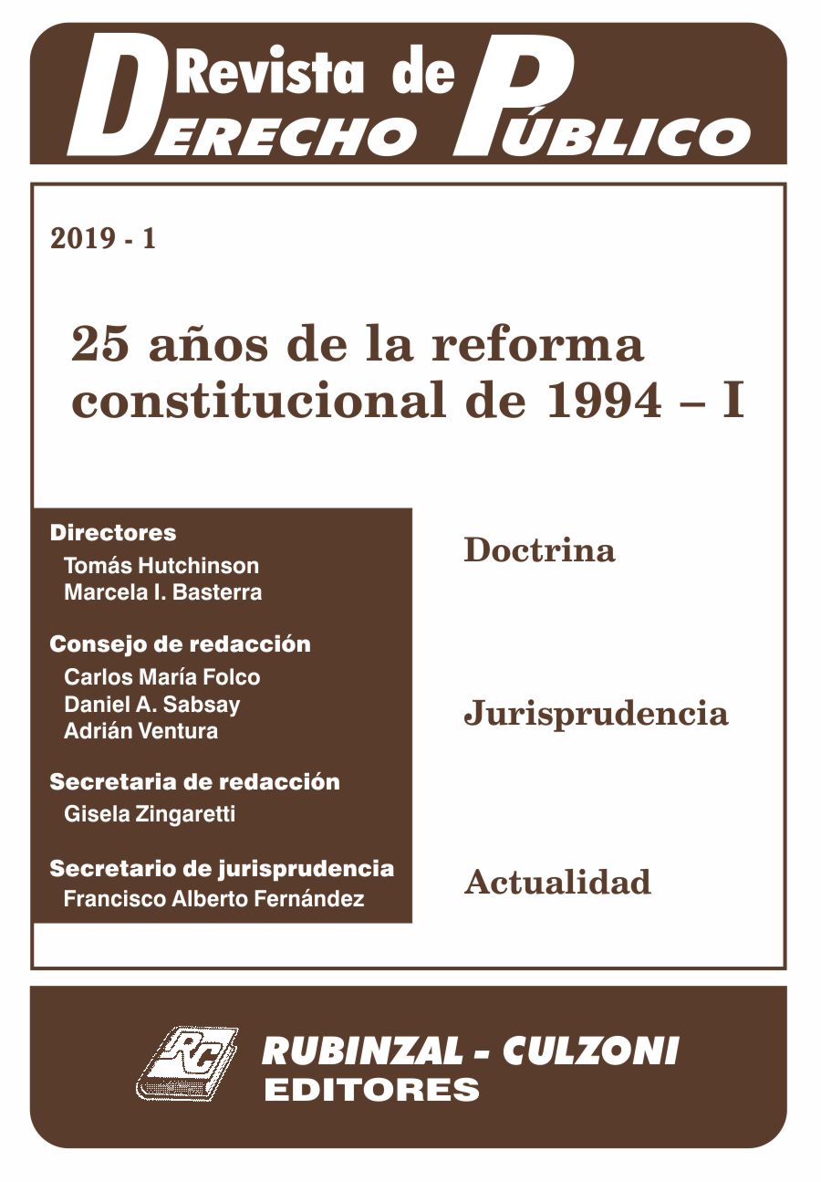 Revista de Derecho Público - 25 años de la reforma constitucional de 1994 - I