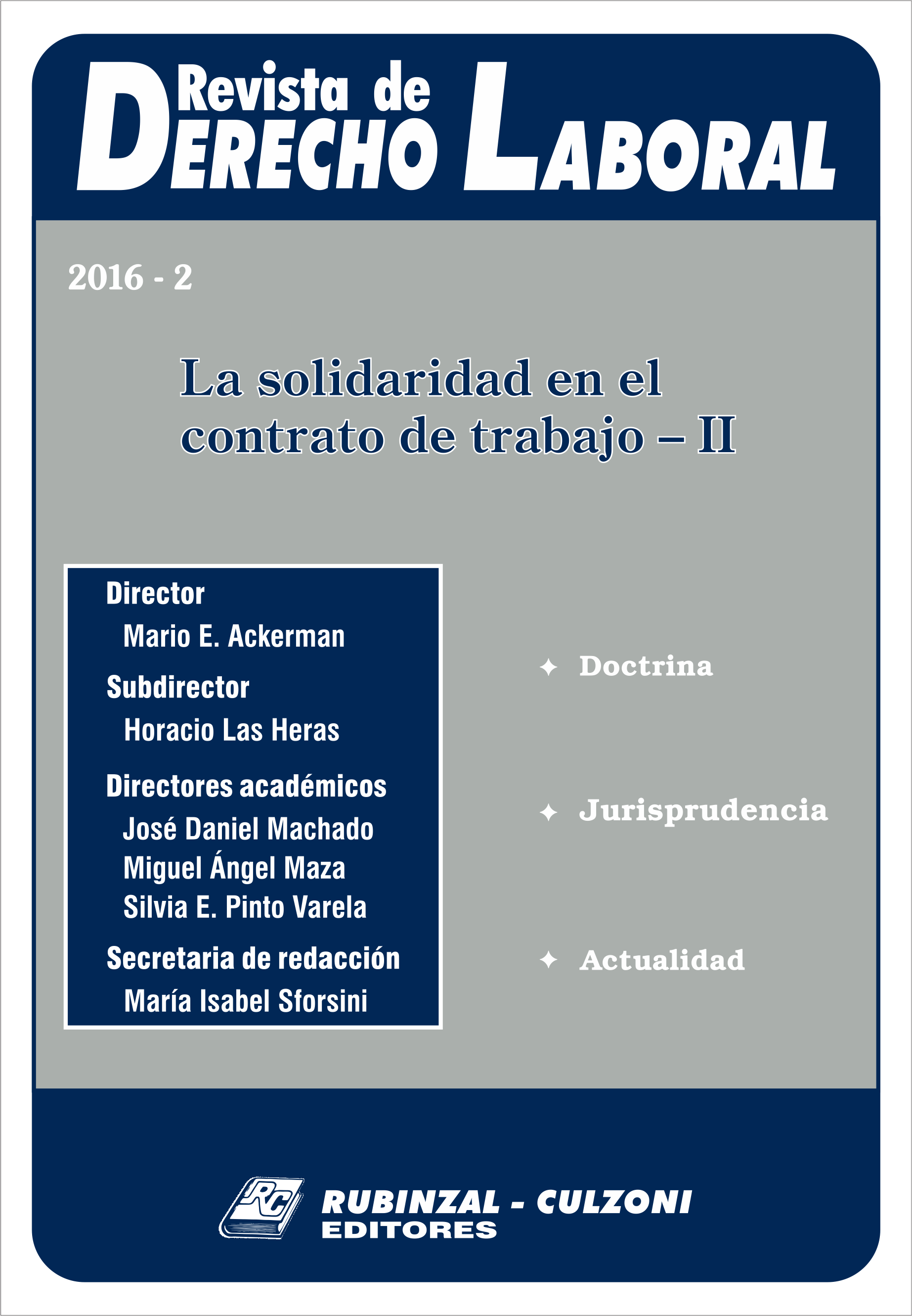  - La solidaridad en el contrato de trabajo -II [2016-2]